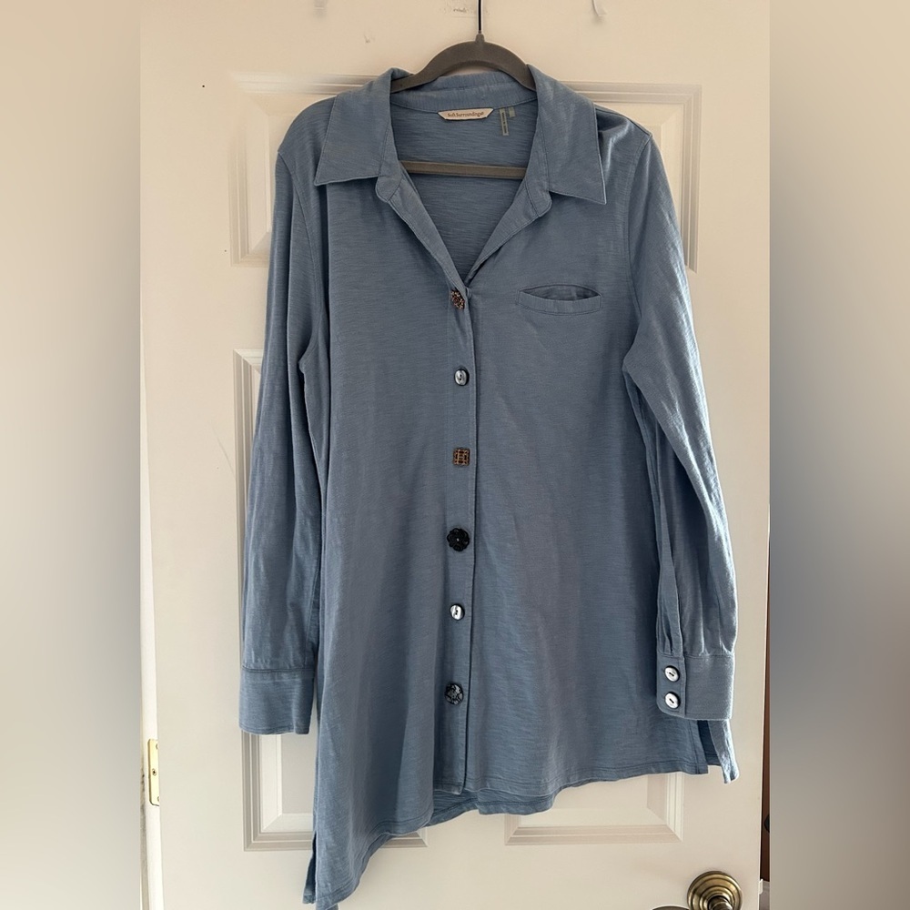 Soft Surroundings Asymmetrical Button Down Shirt Size XL